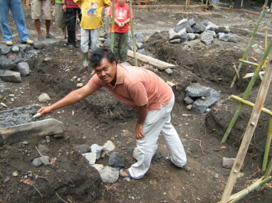 eerste steen wordt gelegd - februari 2009